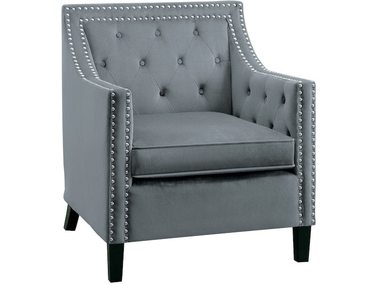 Graziso Gray Velvet Accent Chair from Homelegance - Luna Furniture