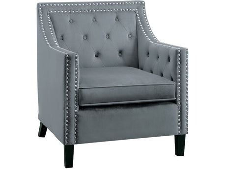 Graziso Gray Velvet Accent Chair -  Homelegance - Luna Furniture