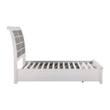 Ambrose Antique White/Gray Queen Platform Bed with Footboard Storage from Homelegance - Luna Furniture