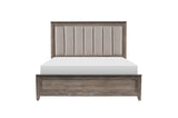 Newell Light Brown Upholstered Panel Bedroom Set -  Homelegance - Luna Furniture