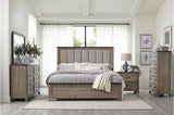 Newell Light Brown Upholstered Panel Bedroom Set -  Homelegance - Luna Furniture