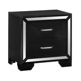 Aveline Black Nightstand - Luna Furniture