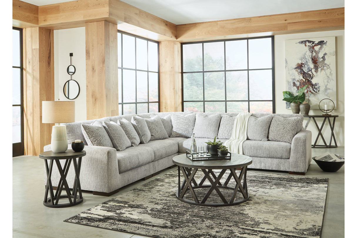 Regent Park Pewter 5-Piece Sectional -  Ashley - Luna Furniture