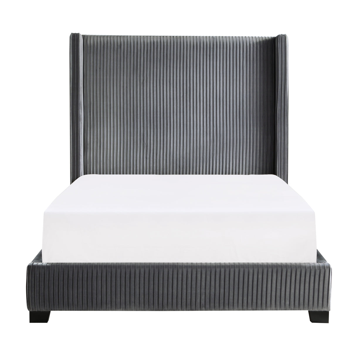 Glenbury Dark Gray Velvet Upholstered California King Bed from Homelegance - Luna Furniture