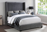 Glenbury Dark Gray Velvet Upholstered California King Bed from Homelegance - Luna Furniture