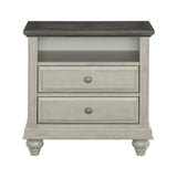 Mossbrook Dark Brown/Light Gray Nightstand from Homelegance - Luna Furniture