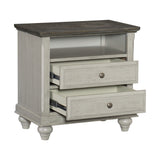 Mossbrook Dark Brown/Light Gray Nightstand from Homelegance - Luna Furniture