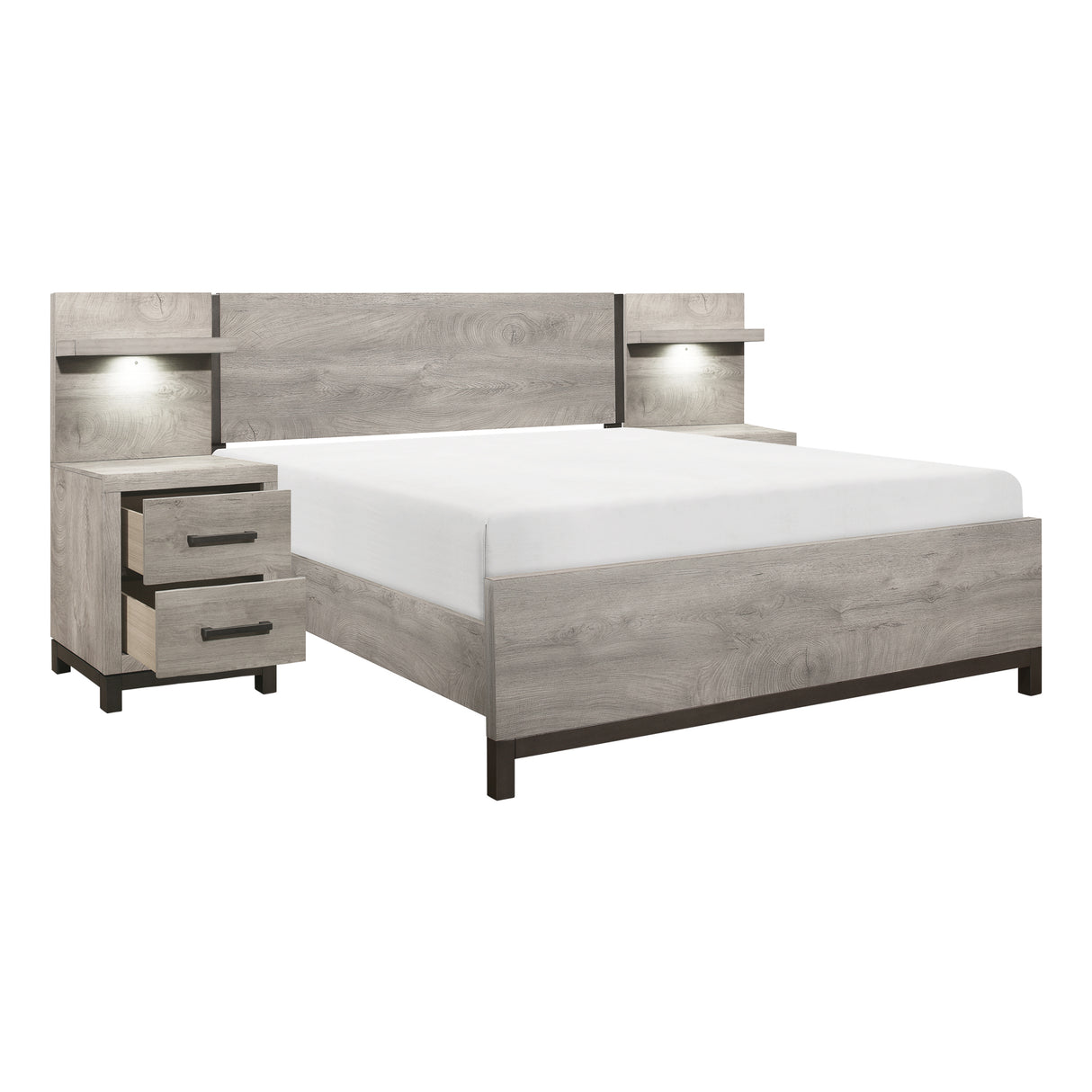 1577F-1*WB 5pc Set Full Wall Bed (FB+2NS+2NS-P) - Luna Furniture