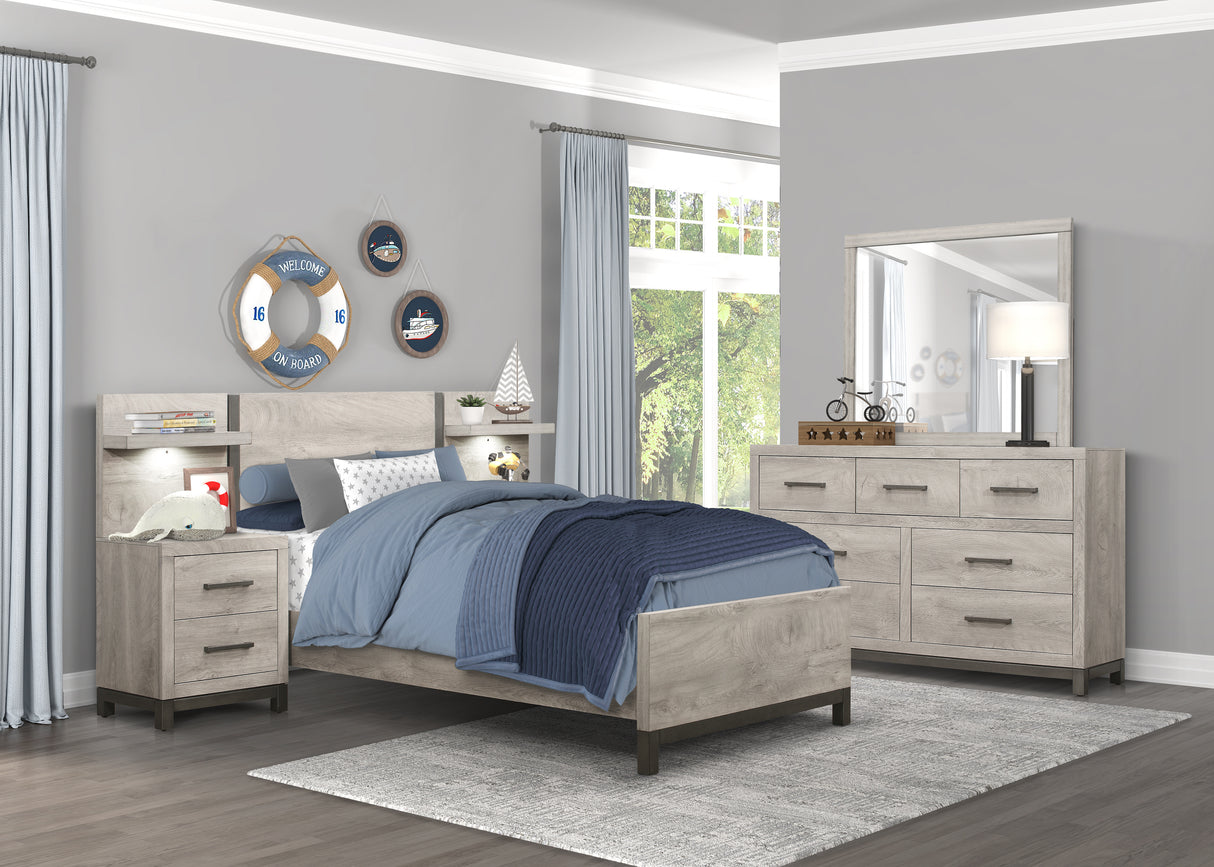 1577T-1*WB 5pc Set Twin Wall Bed (TB+2NS+2NS-P) - Luna Furniture