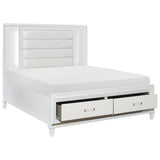 Tamsin White LED Upholstered Storage Platform Bedroom Set