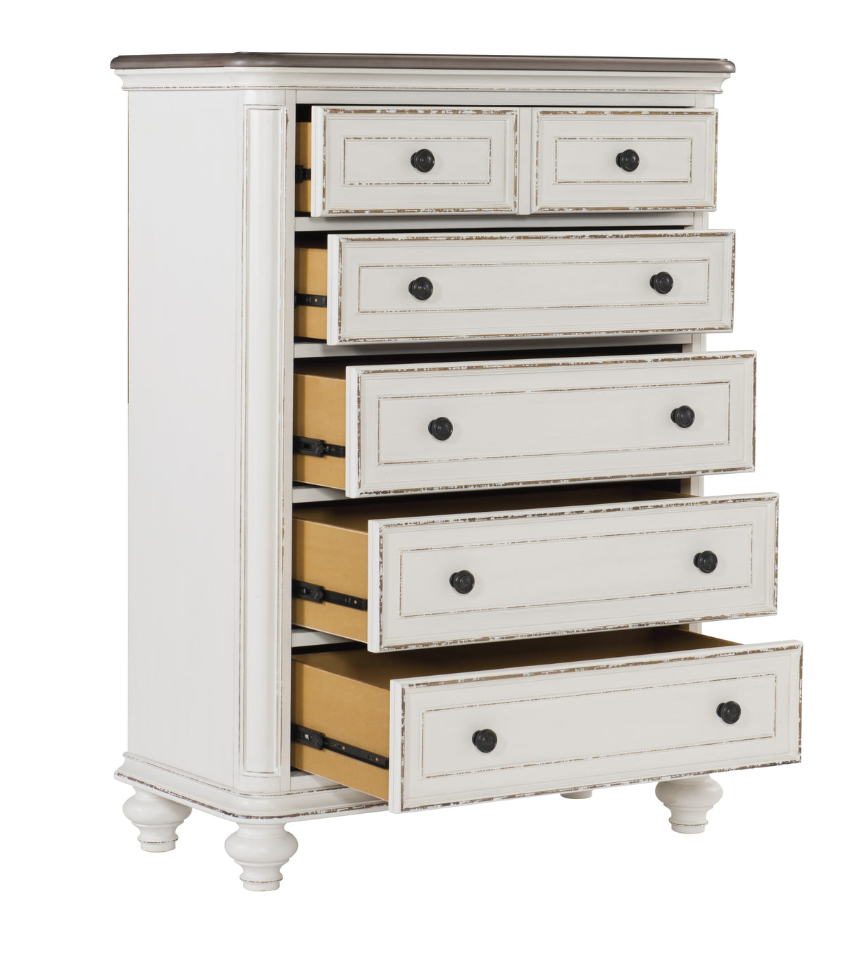 Baylesford Antique White Chest - Luna Furniture