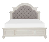 Baylesford Antique White Queen Upholstered Panel Bed - Luna Furniture