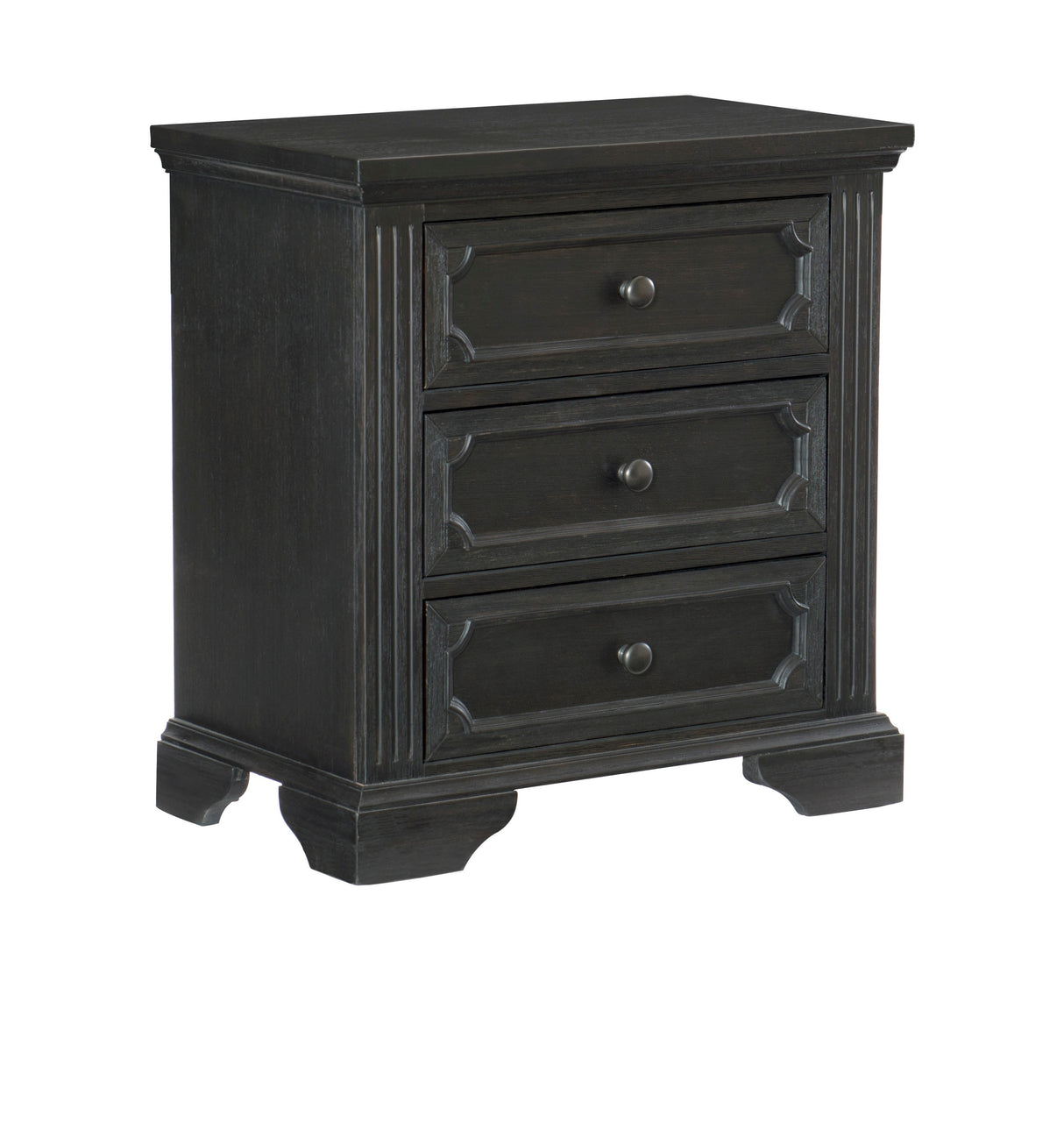 Bolingbrook Wire-Brushed Charcoal Nightstand from Homelegance - Luna Furniture