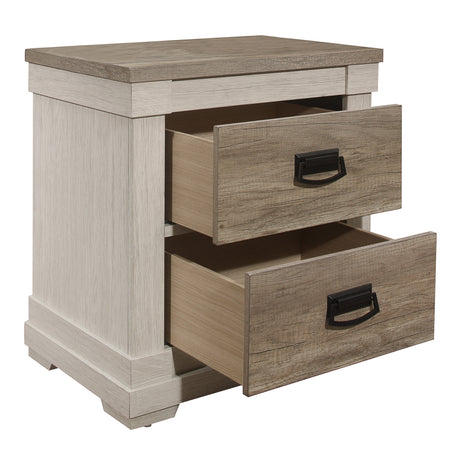 Arcadia White/Weathered Gray Nightstand from Homelegance - Luna Furniture