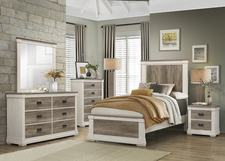 Arcadia White/Weathered Gray Nightstand from Homelegance - Luna Furniture