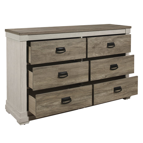 Arcadia White/Weathered Gray Dresser from Homelegance - Luna Furniture