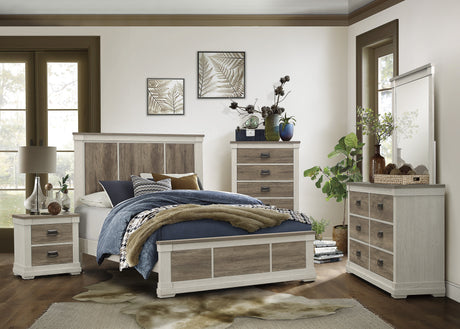 Arcadia White/Weathered Gray Dresser from Homelegance - Luna Furniture