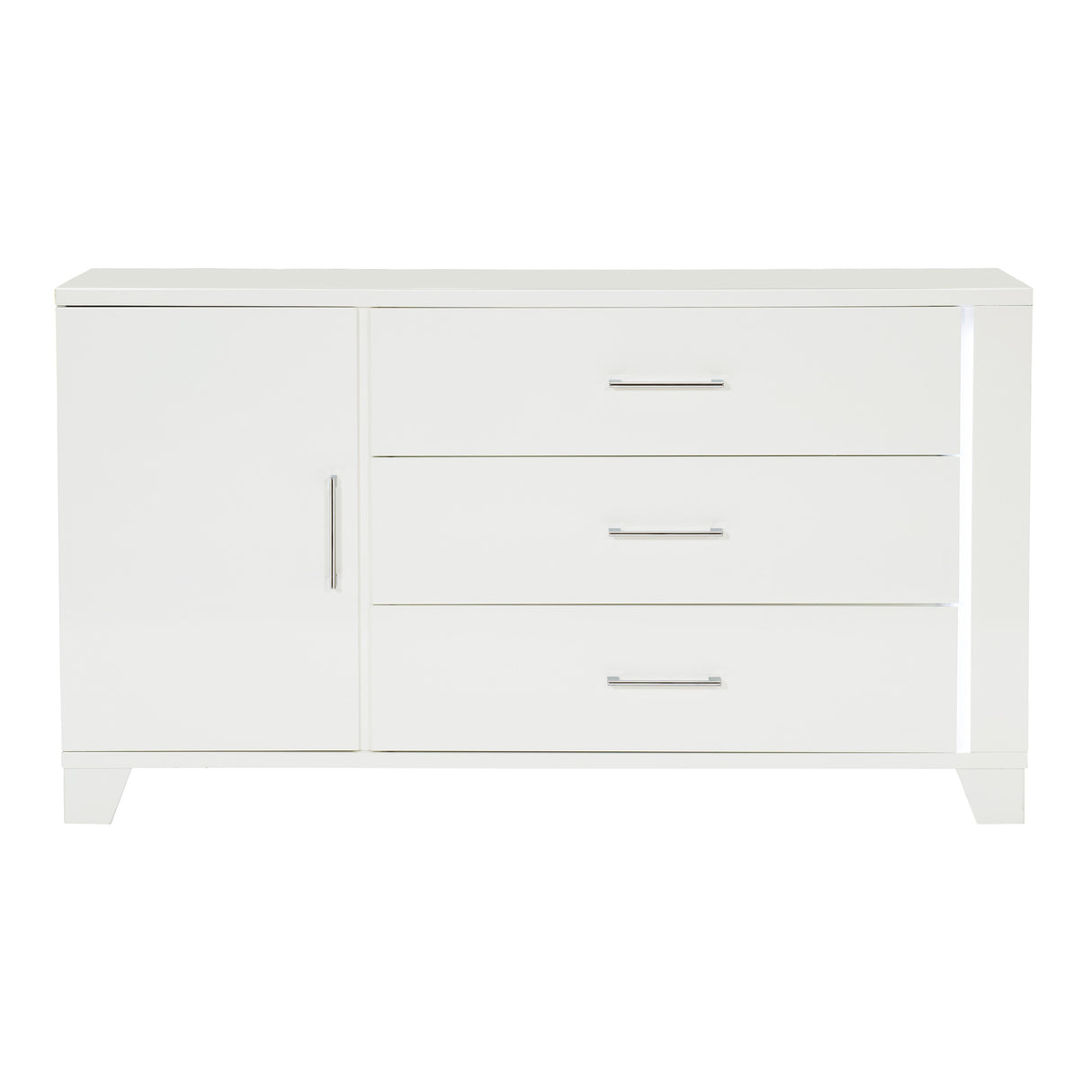 Kerren White High Gloss Dresser, LED Lighting from Homelegance - Luna Furniture