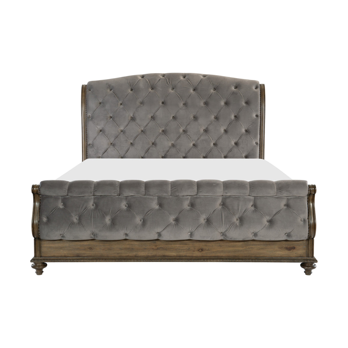 Rachelle Weathered Pecan King Bed from Homelegance - Luna Furniture