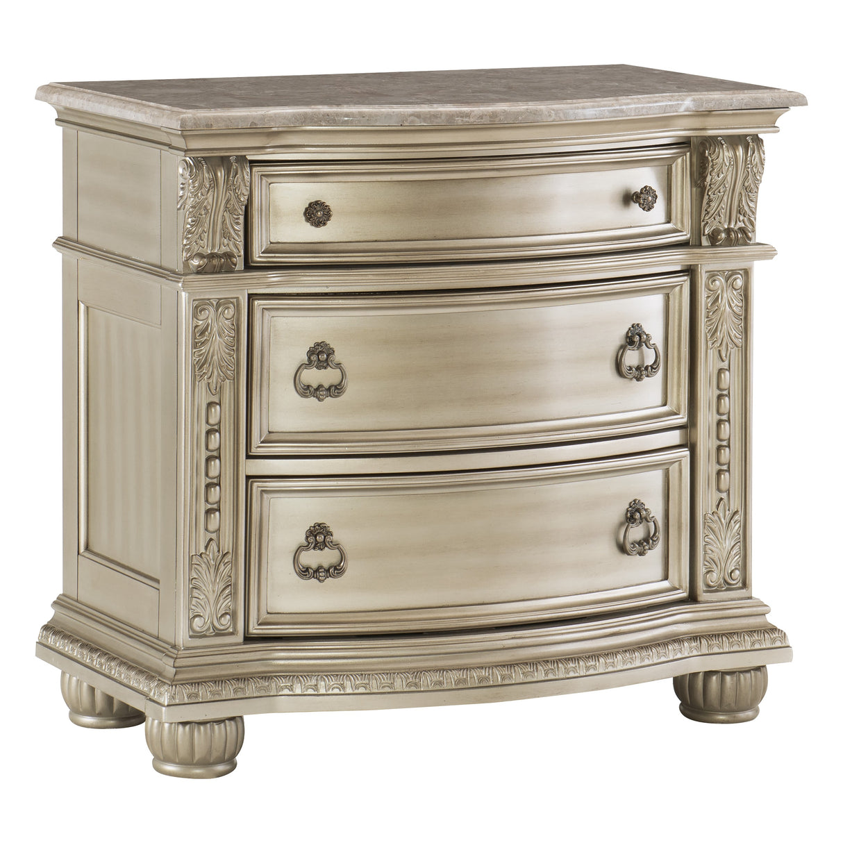 Cavalier Silver Nightstand from Homelegance - Luna Furniture