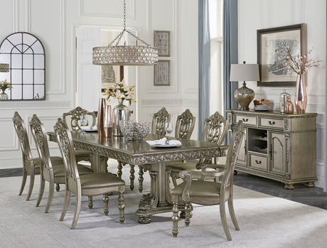 Catalonia Platinum Gold Extendable Dining Table -  Homelegance - Luna Furniture