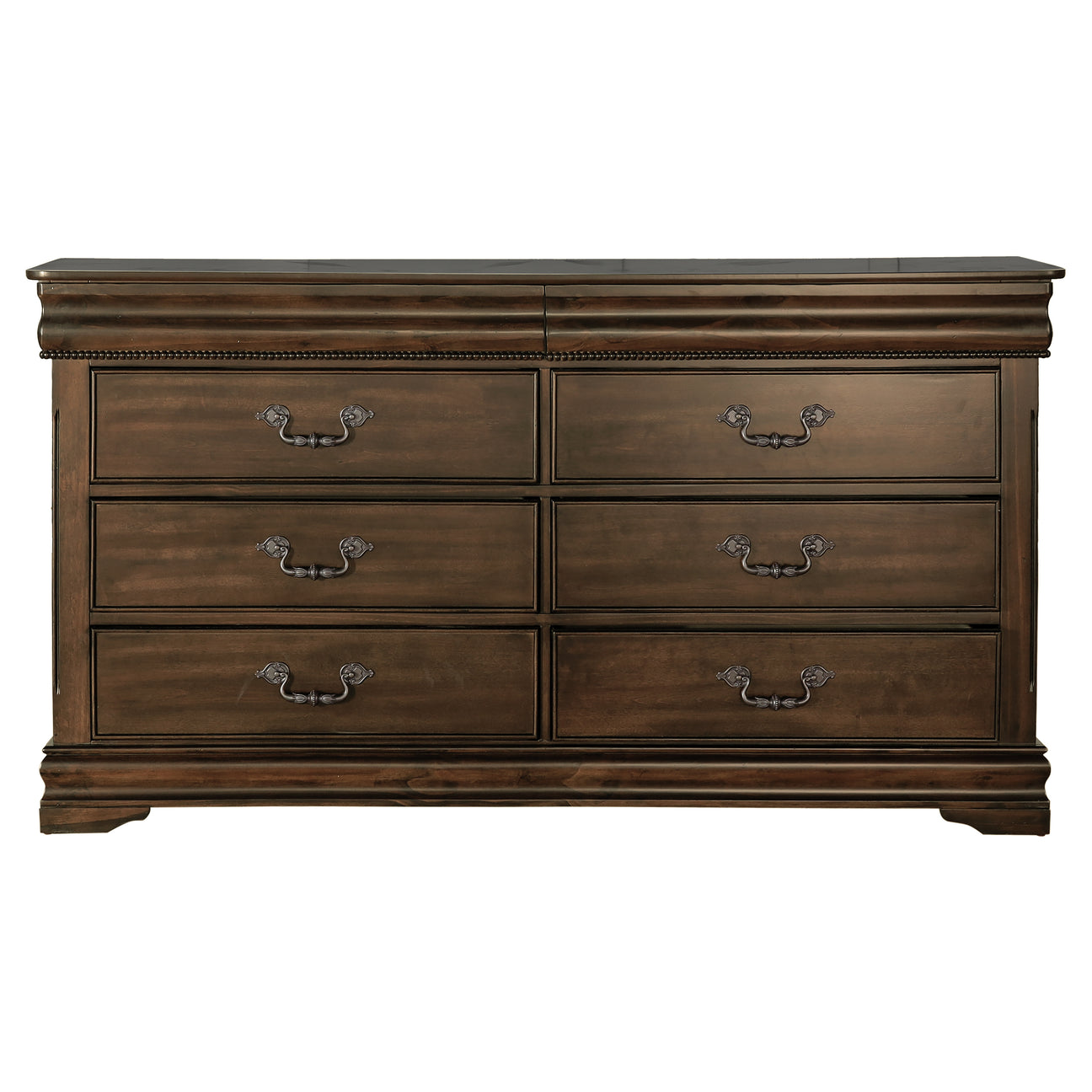 Mont Belvieu Dark Cherry Dresser, Two Hidden Drawers from Homelegance - Luna Furniture