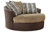 Alesbury Chocolate Oversized Swivel Accent Chair -  Ashley - Luna Furniture