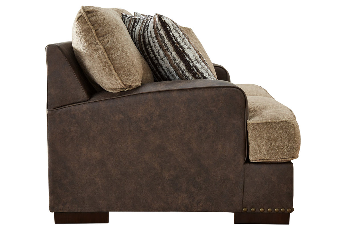 Alesbury Chocolate Loveseat -  Ashley - Luna Furniture