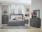 Allura Gray Nightstand - Luna Furniture