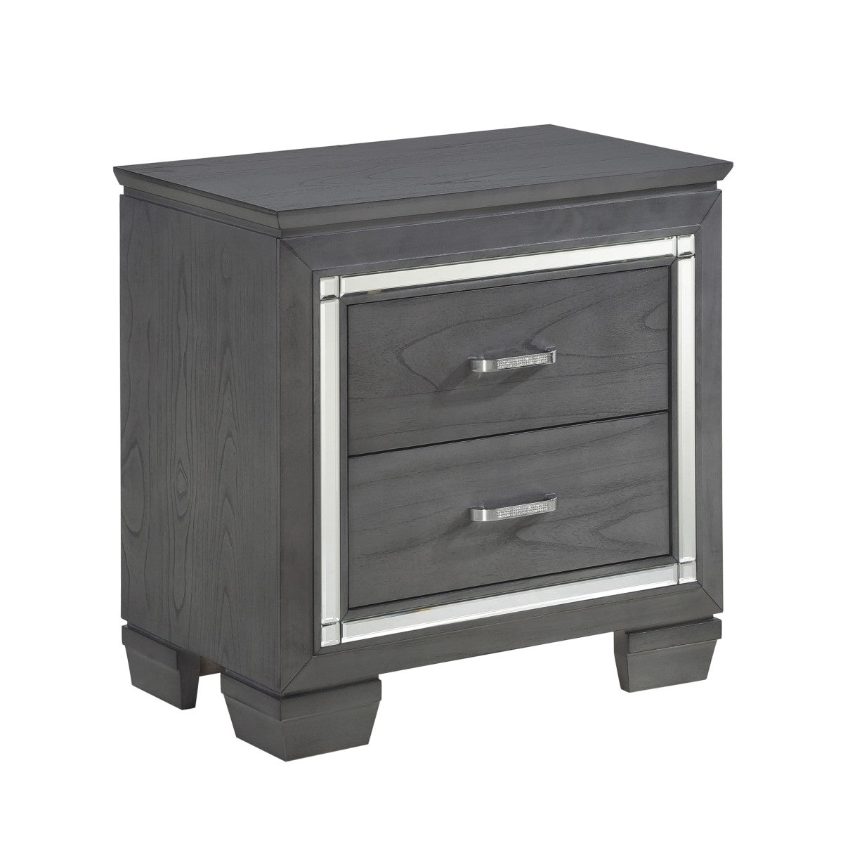 Allura Gray Nightstand - Luna Furniture