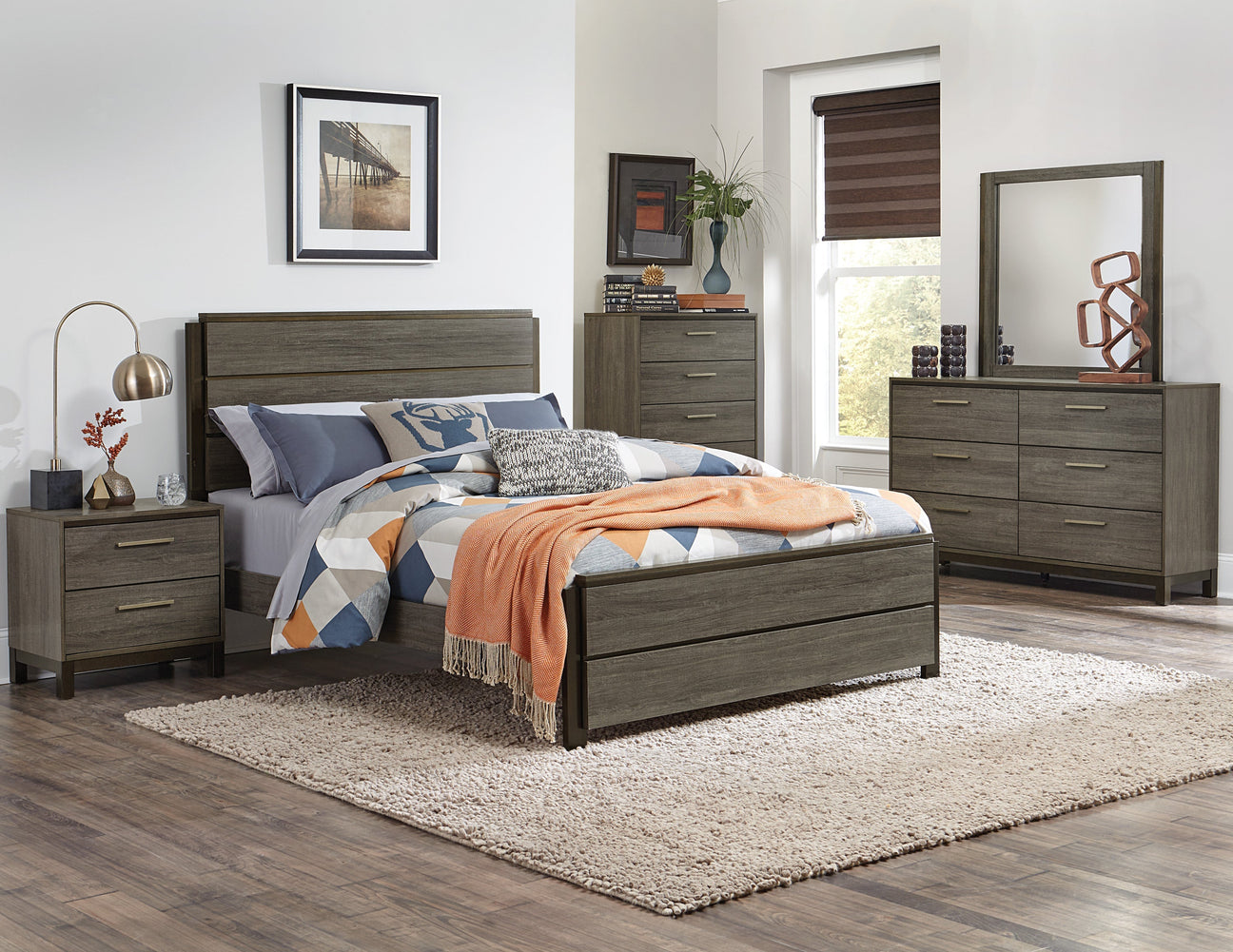 Vestavia Gray Panel Bedroom Set from Homelegance - Luna Furniture