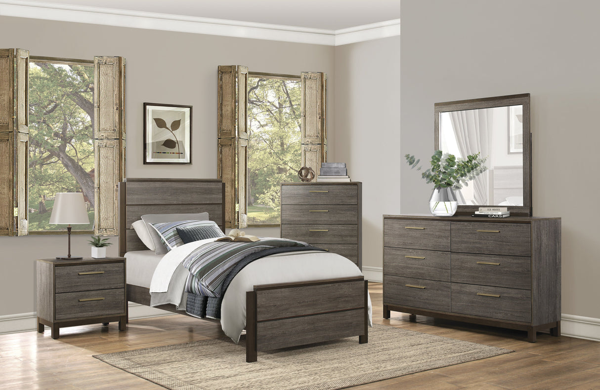 Vestavia Gray Twin Panel Bed from Homelegance - Luna Furniture