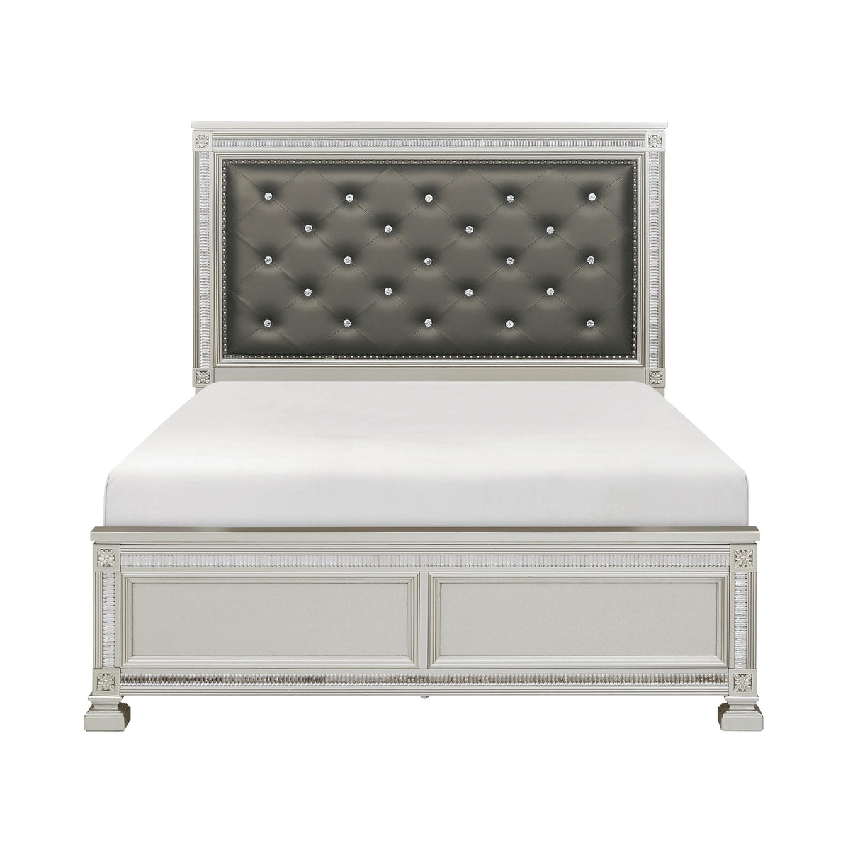 Bevelle Silver Upholstered Queen Bed from Homelegance - Luna Furniture