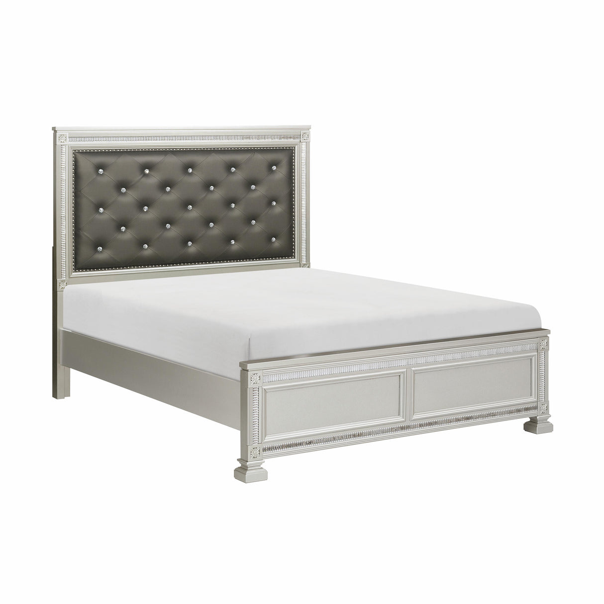 Bevelle Silver Upholstered Queen Bed from Homelegance - Luna Furniture