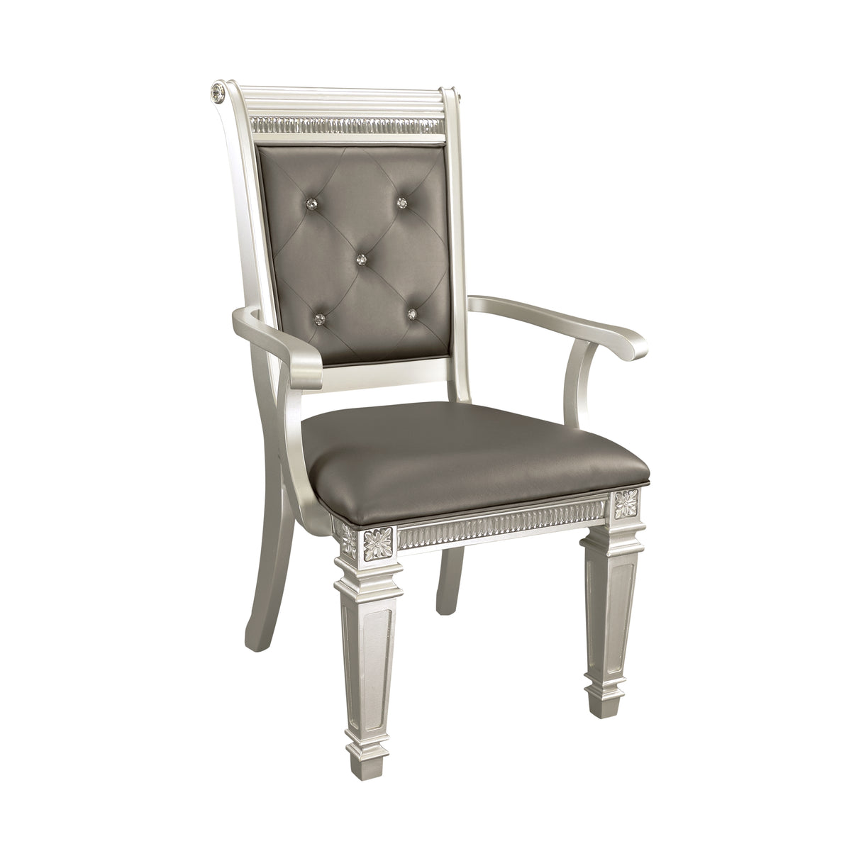 Bevelle Silver Arm Chair, Set of 2 from Homelegance - Luna Furniture