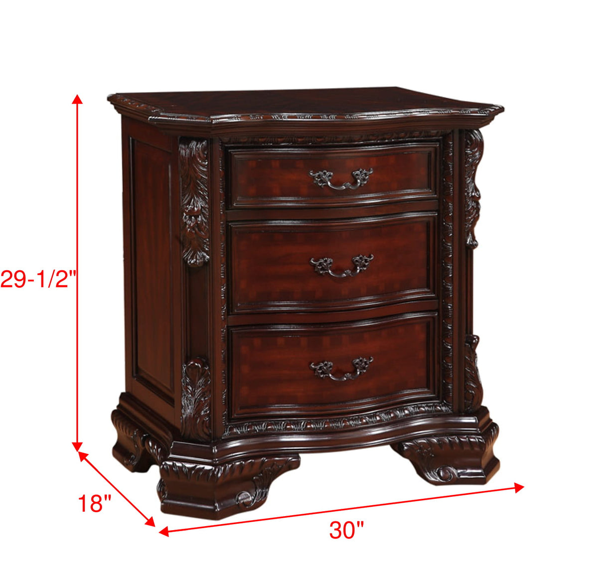 Sheffield Dark Cherry Nightstand - Luna Furniture