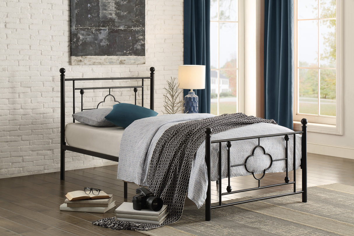 Morris Black Twin Metal Platform Bed from Homelegance - Luna Furniture