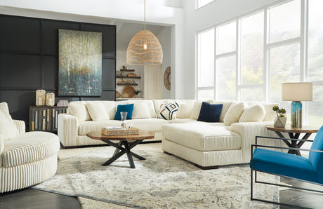 Lindyn Ivory 5-Piece RAF Chaise Sectional from Ashley - Luna Furniture