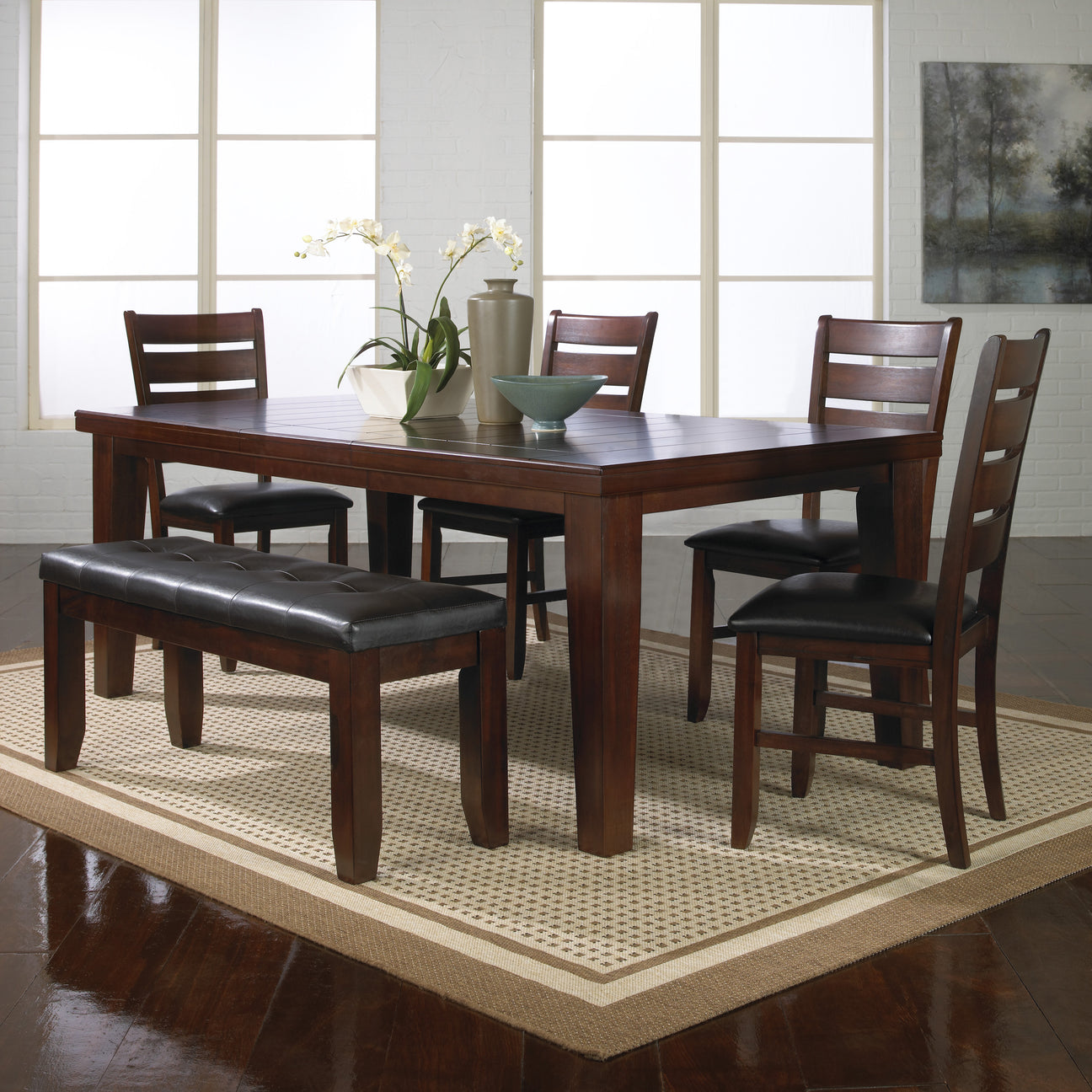 Bardstown Cherry Brown Extendable Dining Set from Crown Mark - Luna Furniture