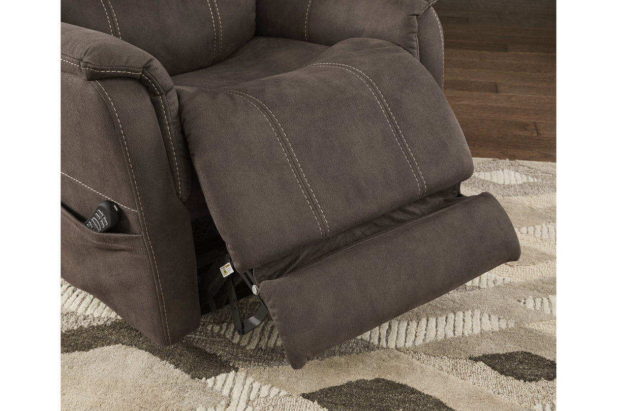 Ballister Espresso Power Lift Recliner from Ashley - Luna Furniture