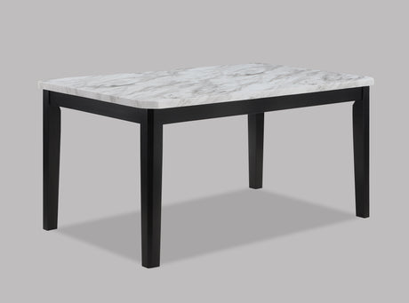 Pascal White/Black Faux Marble Dining Table -  Crown Mark - Luna Furniture