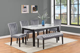 Pascal Black/Gray Marble-Top Dining Set -  Crown Mark - Luna Furniture