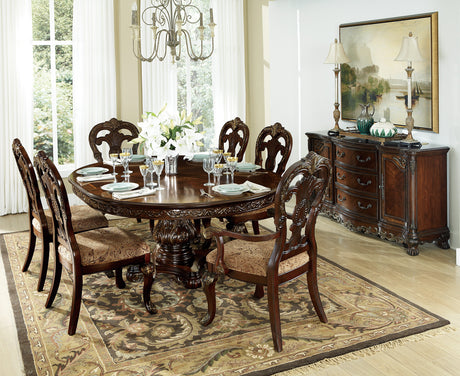 Deryn Park Cherry Extendable Round/Oval Dining Set -  Homelegance - Luna Furniture