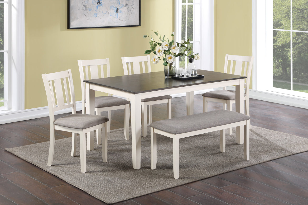 Rowan Chalk Gray 6-Piece Dining Set from Crown Mark - Luna Furniture