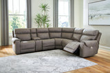 Starbot Fossil 6-Piece Power Reclining Sectional -  Ashley - Luna Furniture