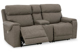 Starbot Fossil 3-Piece Power Reclining Sectional Loveseat with Console -  Ashley - Luna Furniture