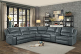 Falun Gray 6-Piece Modular Power Reclining Sectional from Homelegance - Luna Furniture