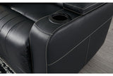 Center Point Black Reclining Sofa with Drop Down Table from Ashley - Luna Furniture