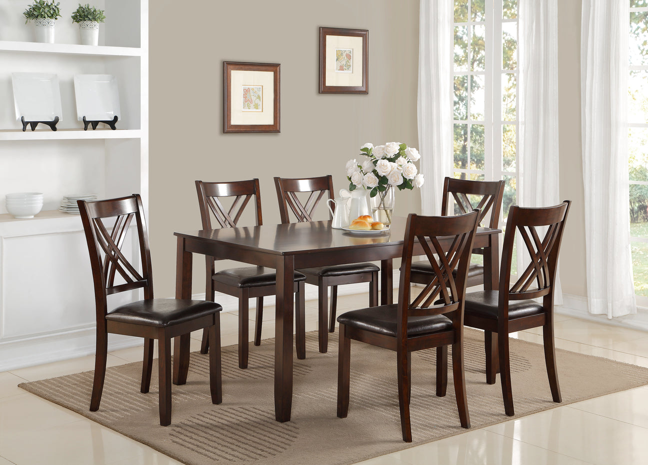 Eloise Brown 7-Piece Dining Set from Crown Mark - Luna Furniture