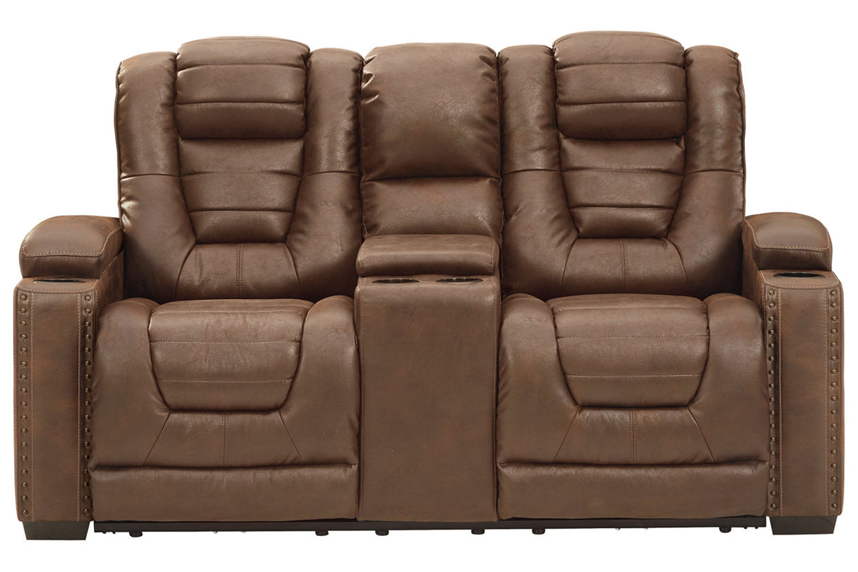 Owner's Box Thyme Power Reclining Loveseat with Console -  - Luna Furniture